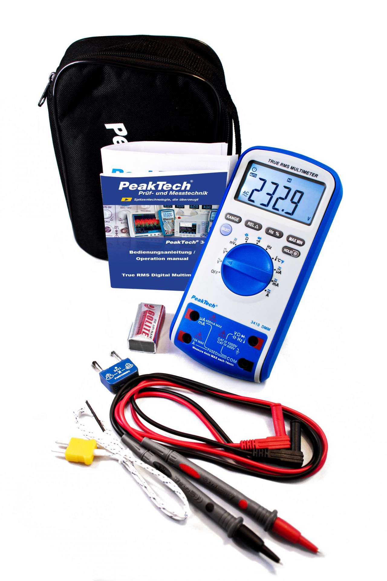 PeakTech P 3410 Digitalmultimeter, 6.000 Counts mit TrueRMS 