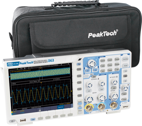 PeakTech P 1363 300 MHz / 2 CH, 2.5 GS/s Touchscreen-Oszilloskop