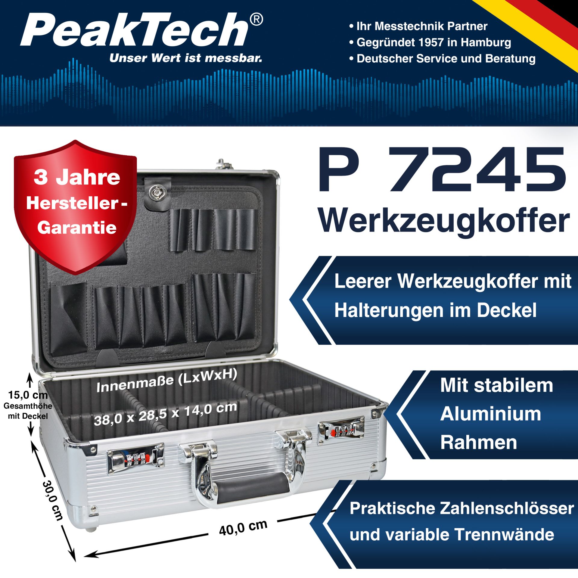 PeakTech P 7245 Werkzeugkoffer 400 x 150 x 300 mm