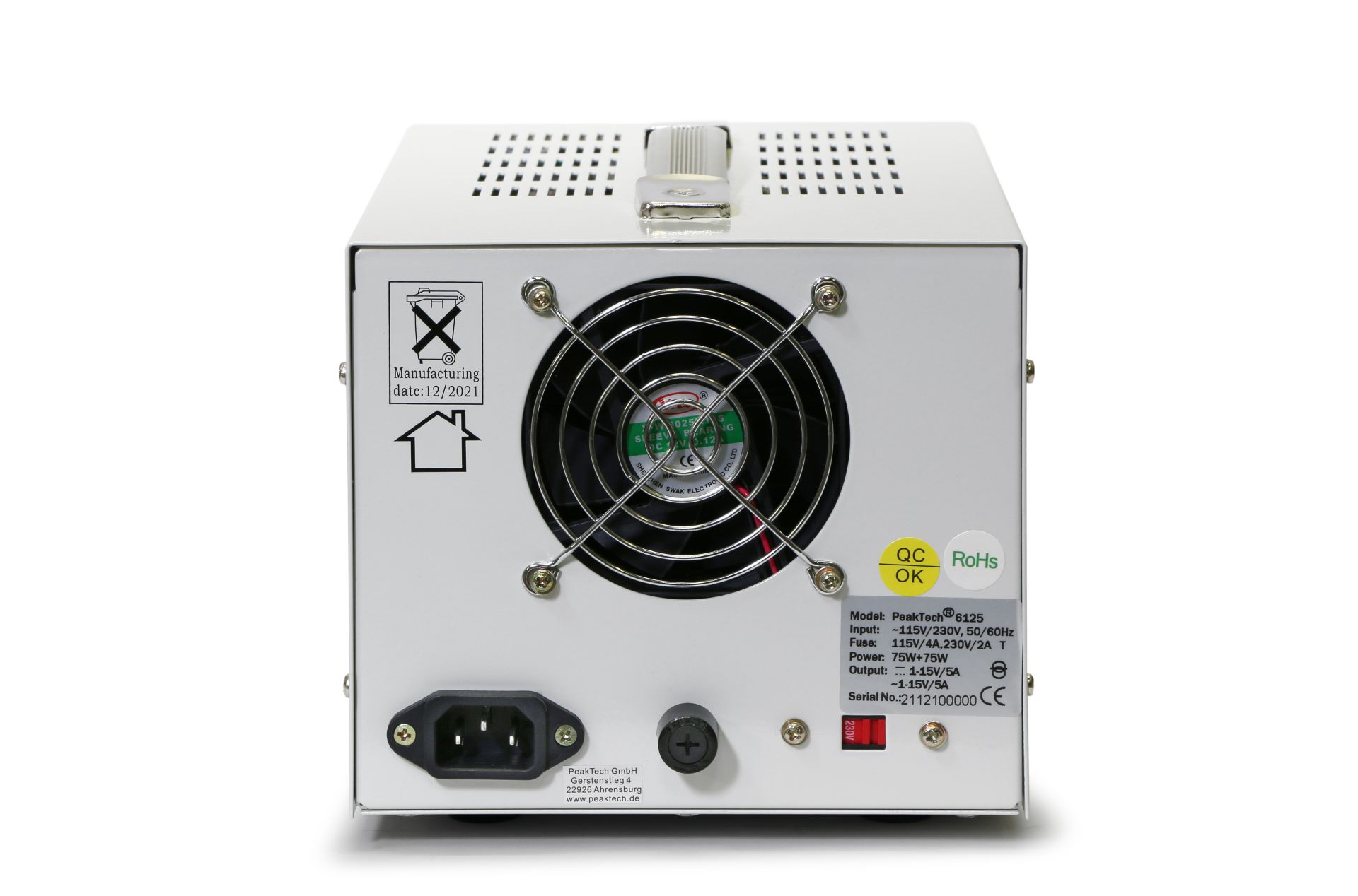 PeakTech P 6125 AC/DC Labornetzgerät 1 - 15 V/5 A 