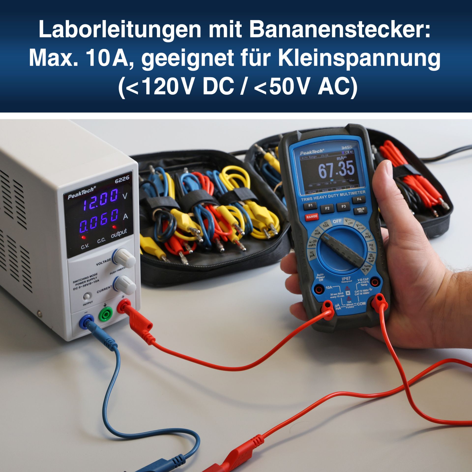 PeakTech P 8202 Messzubehör Set mit 4mm Bananenstecker