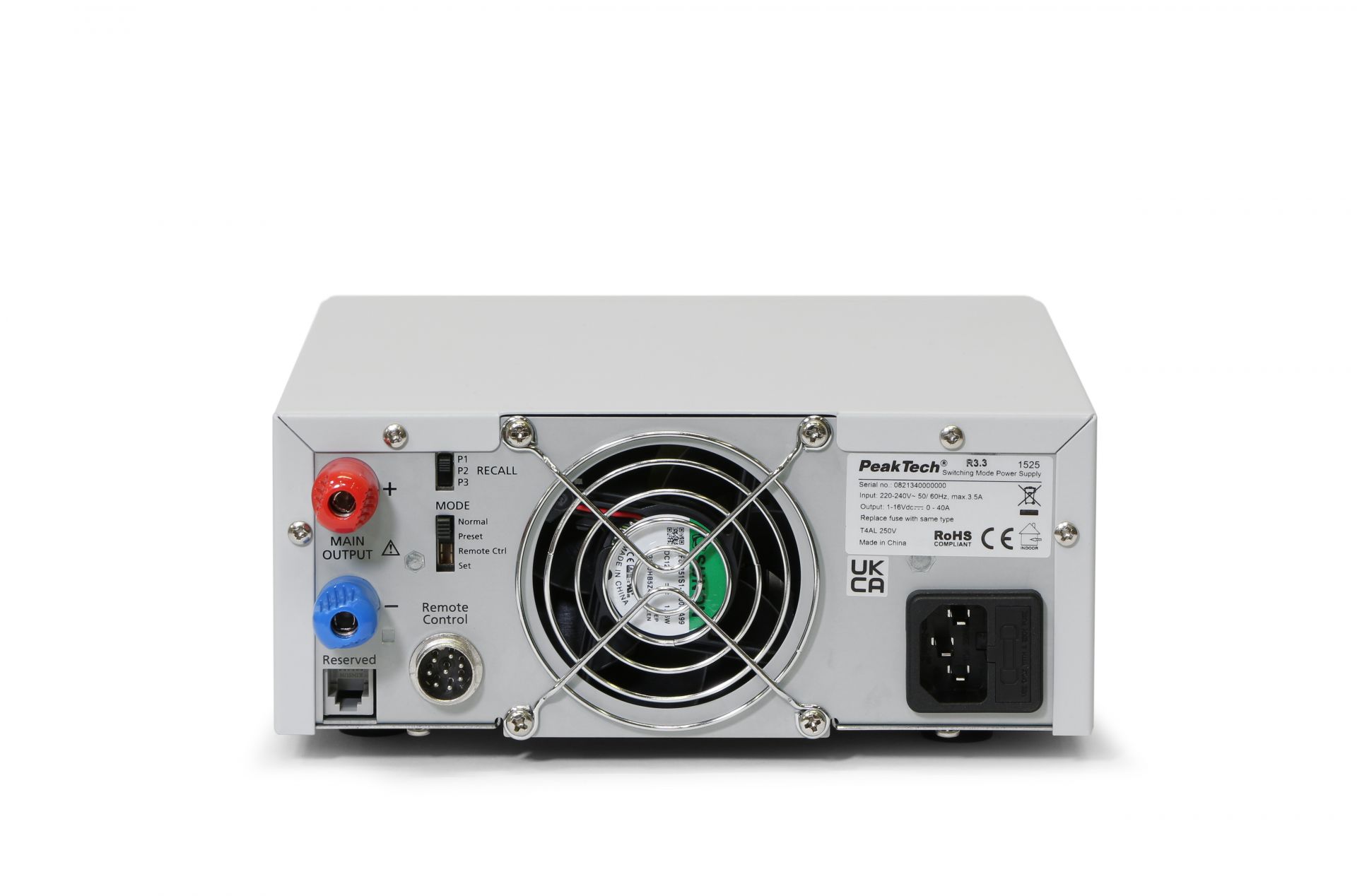 PeakTech P 1525 Labor-Schaltnetzteil DC 1 - 16 V / 0 - 40 A 