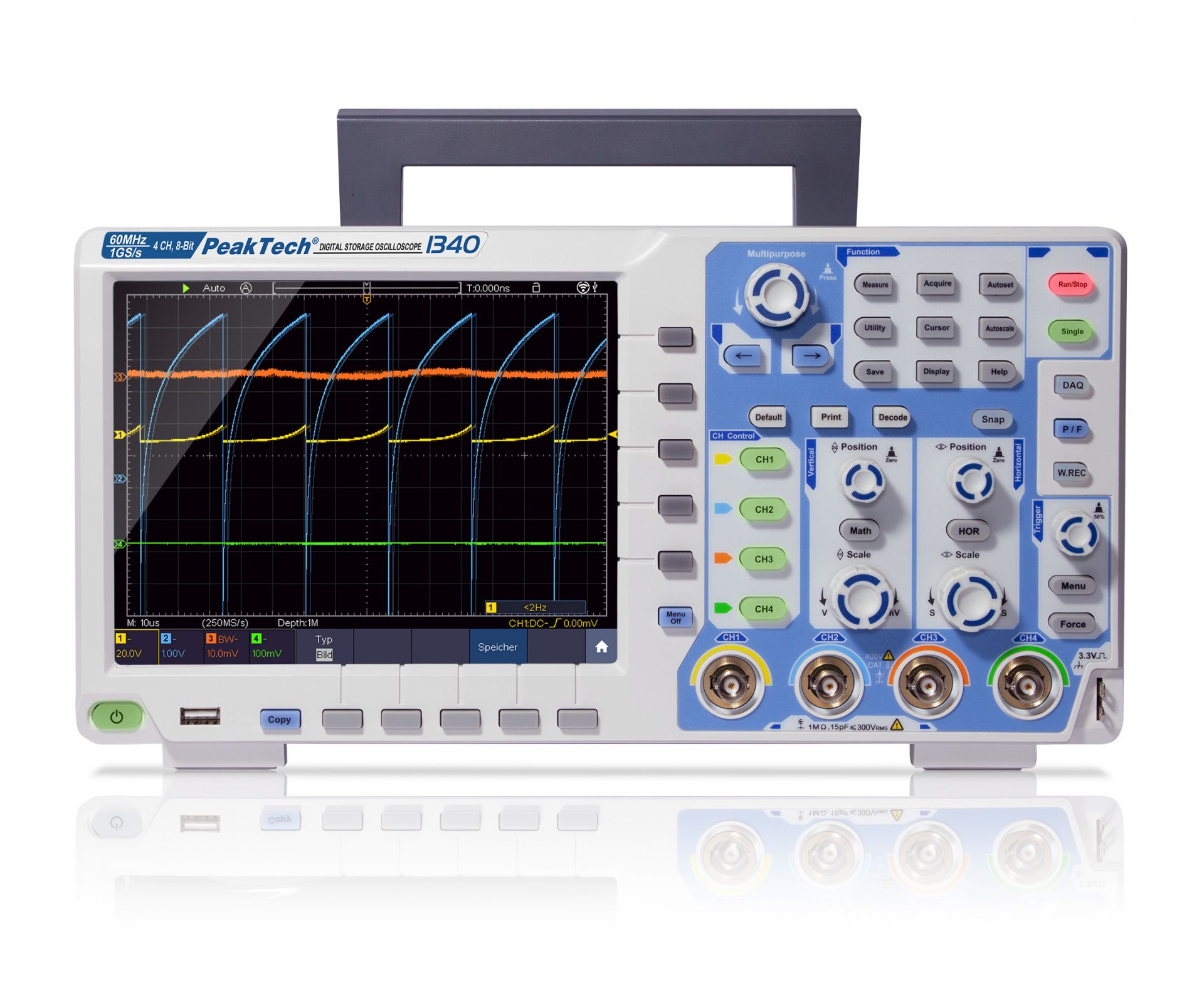 PeakTech P 1340 60 MHz / 4 CH, 1 GS/s Digitalspeicheroszilloskop