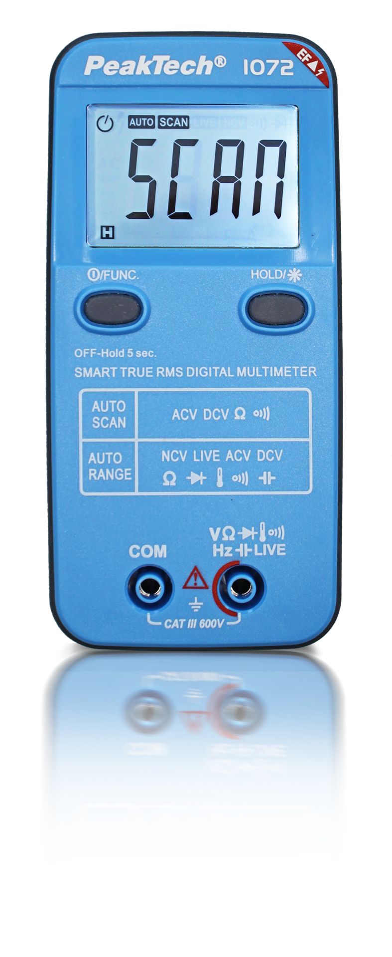 PeakTech P 1072 600V AC/DC Smart-Multimeter mit NCV und Live-Test 