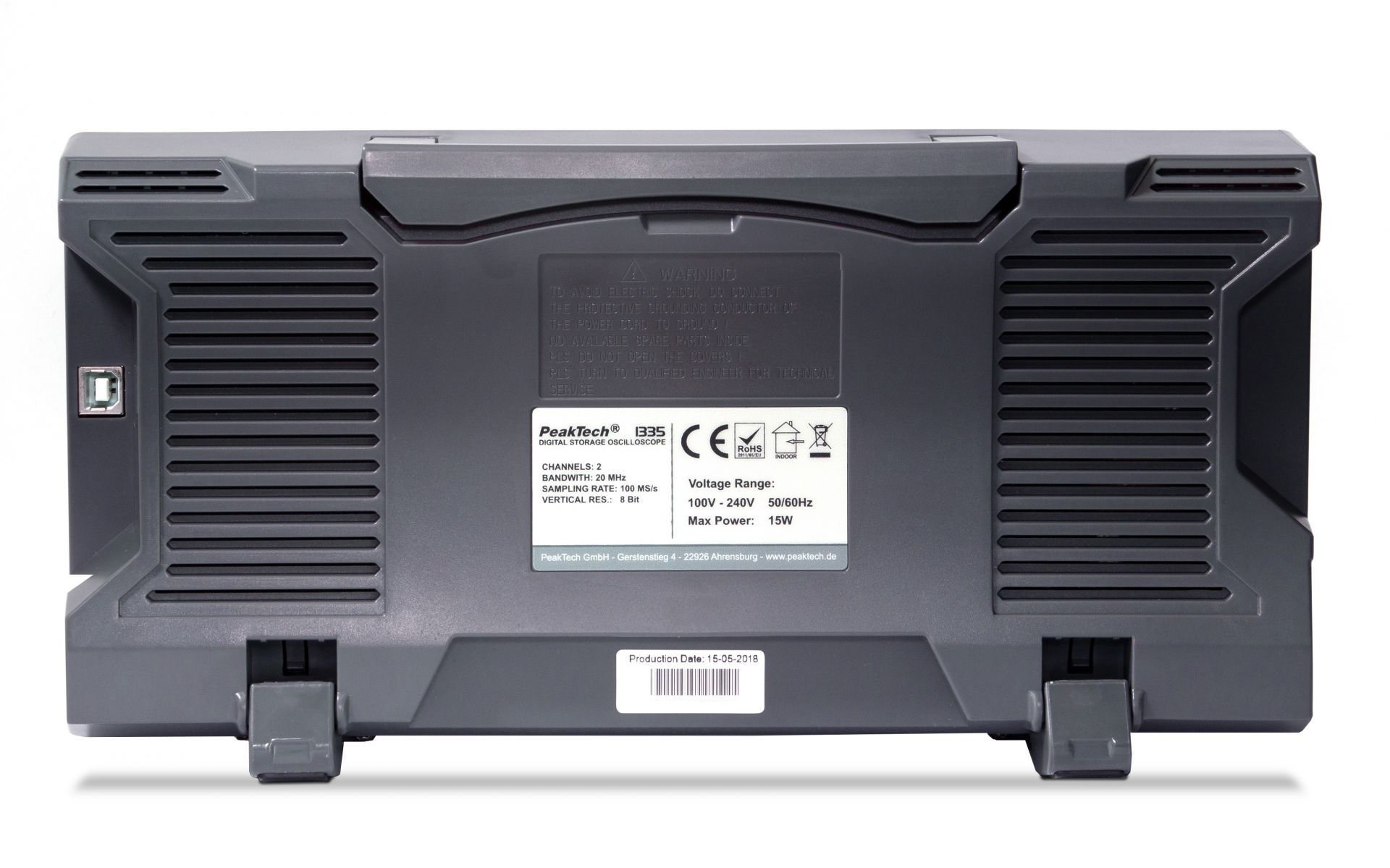 PeakTech P 1337 100 MHz / 2 CH, 1 GS/s Digitalspeicheroszilloskop