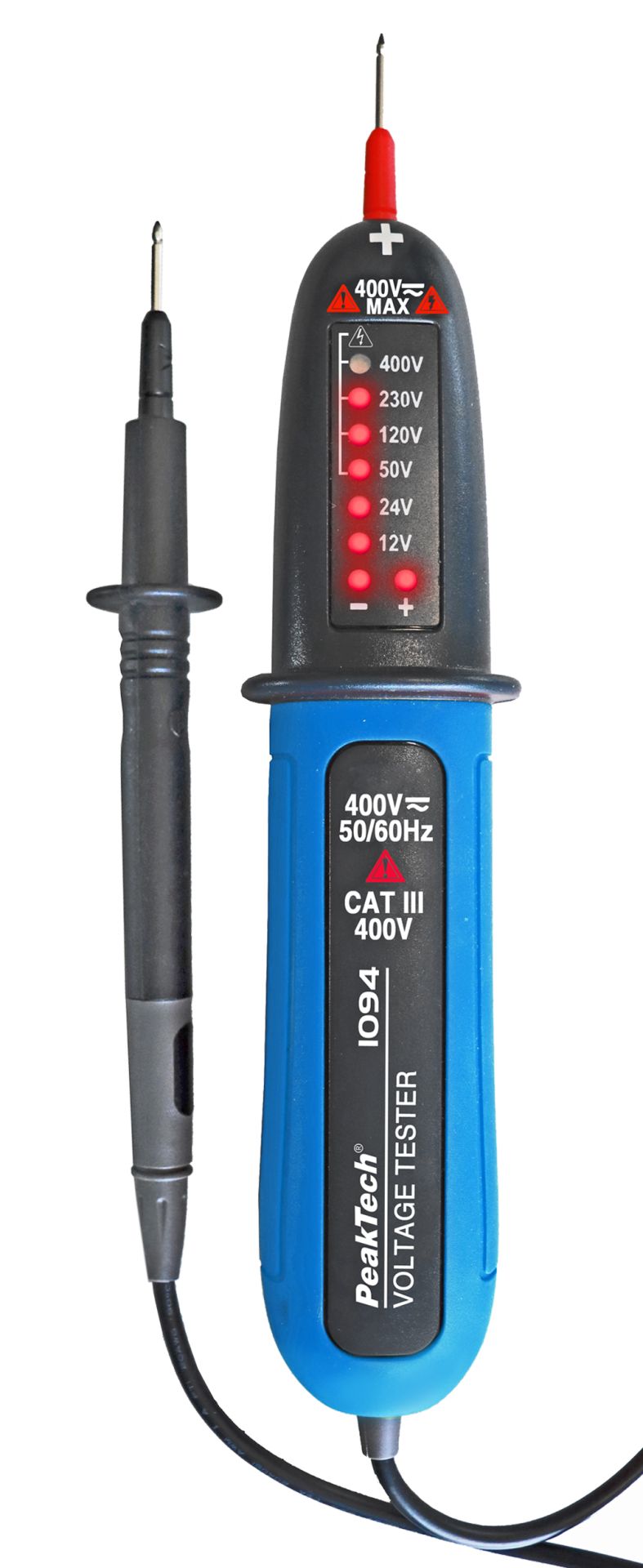 PeakTech P 1094 12 ... 400V AC/DC-Spannungsprüfer mit LED-Anzeige