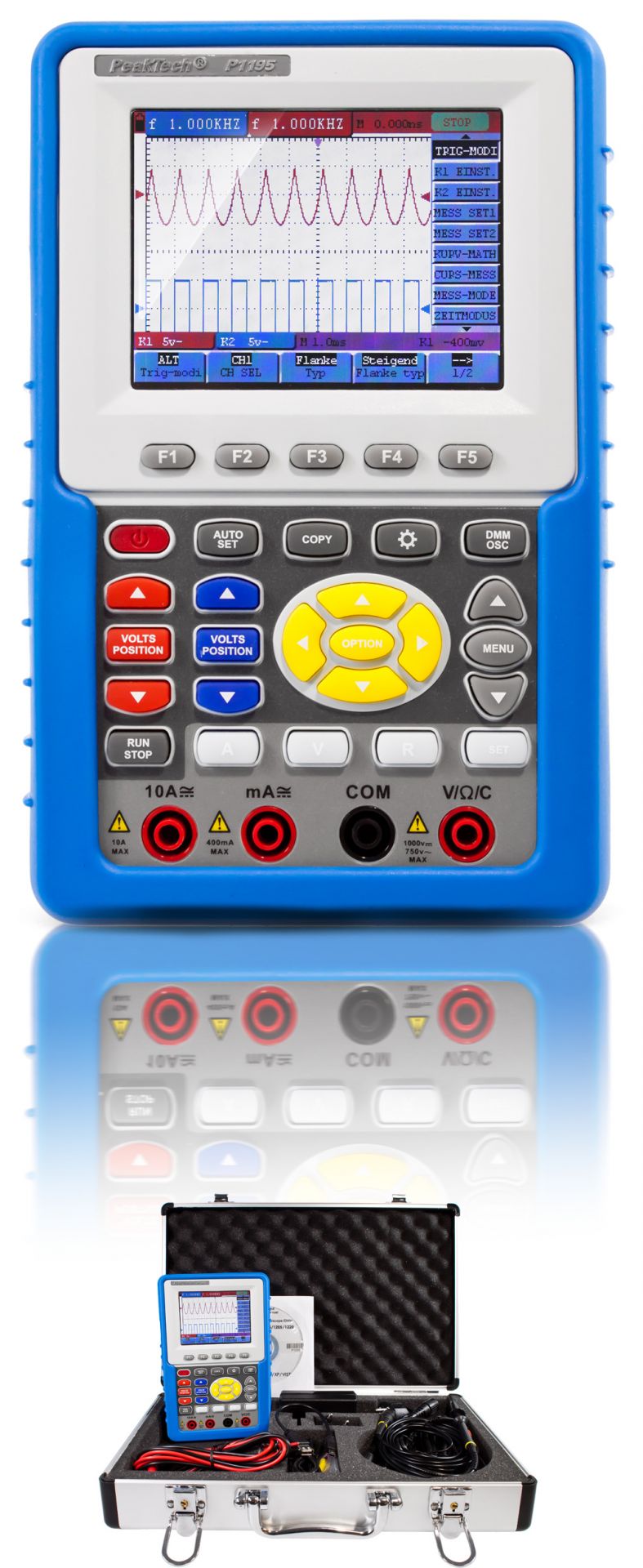 PeakTech P 1195 100 MHz / 2 CH, 1 GS/s Handheld-Oszilloskop