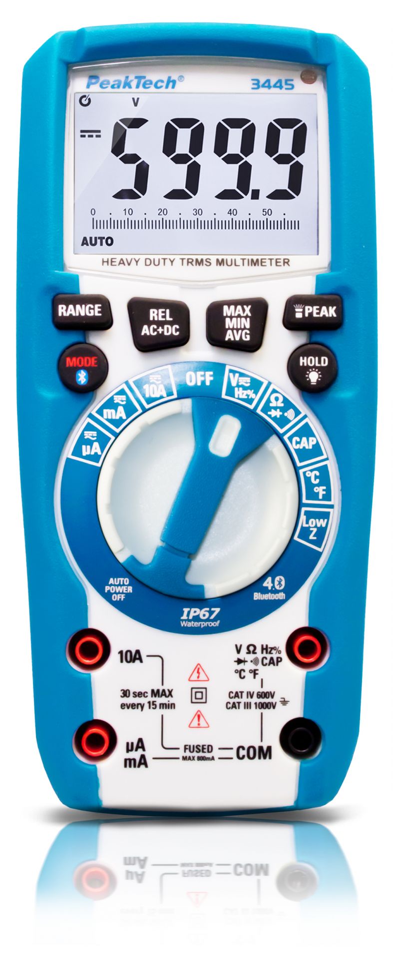 PeakTech P 3445 TrueRMS Digitalmultimeter 6.000 Counts, IP67, BT