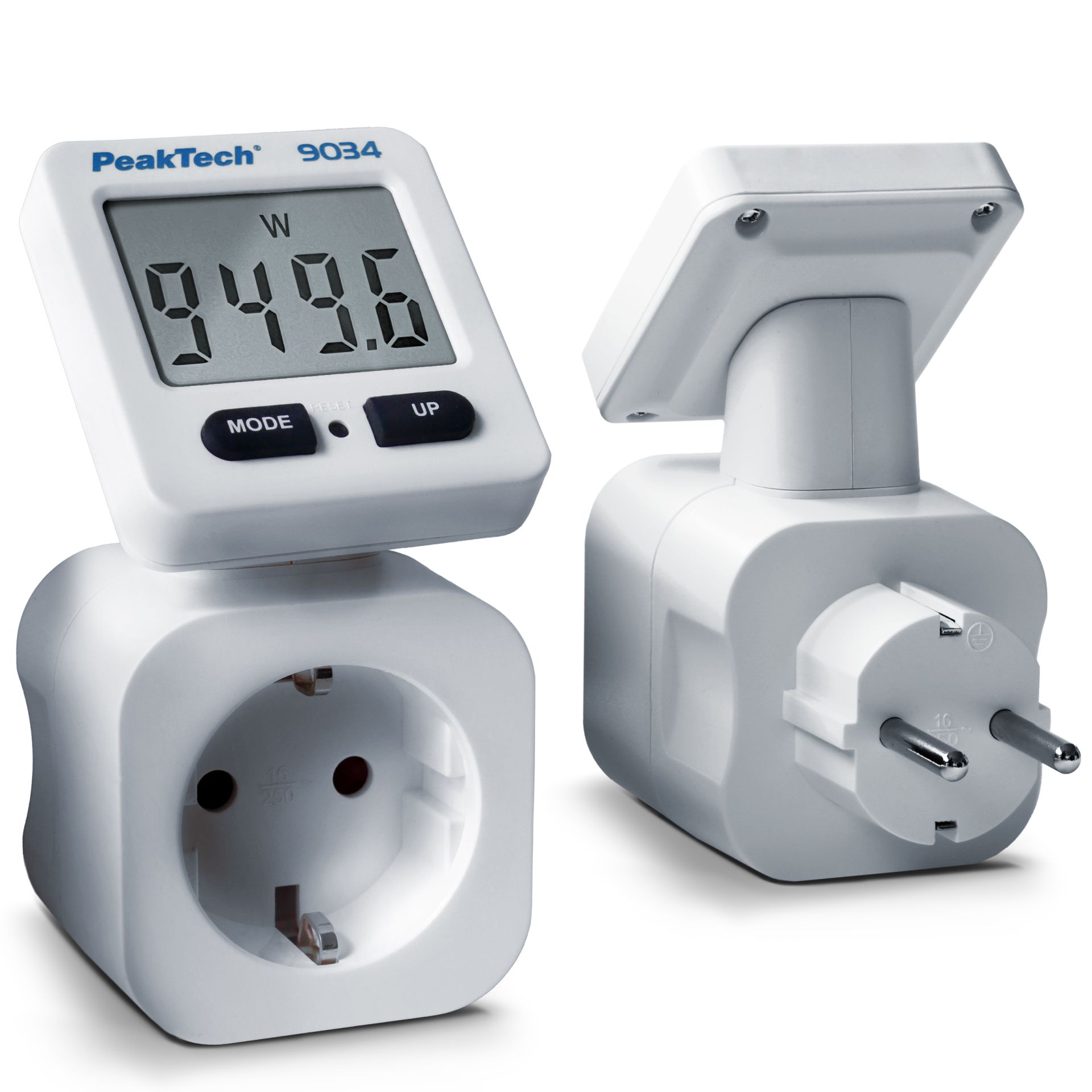 PeakTech P 9034 Energiekostenmessgerät 0,1W Auflösung mit drehbarer Anzeige PeakTech P 9034 Energiekostenmessgerät 0,1W Auflösung mit drehbarer Anzeige
