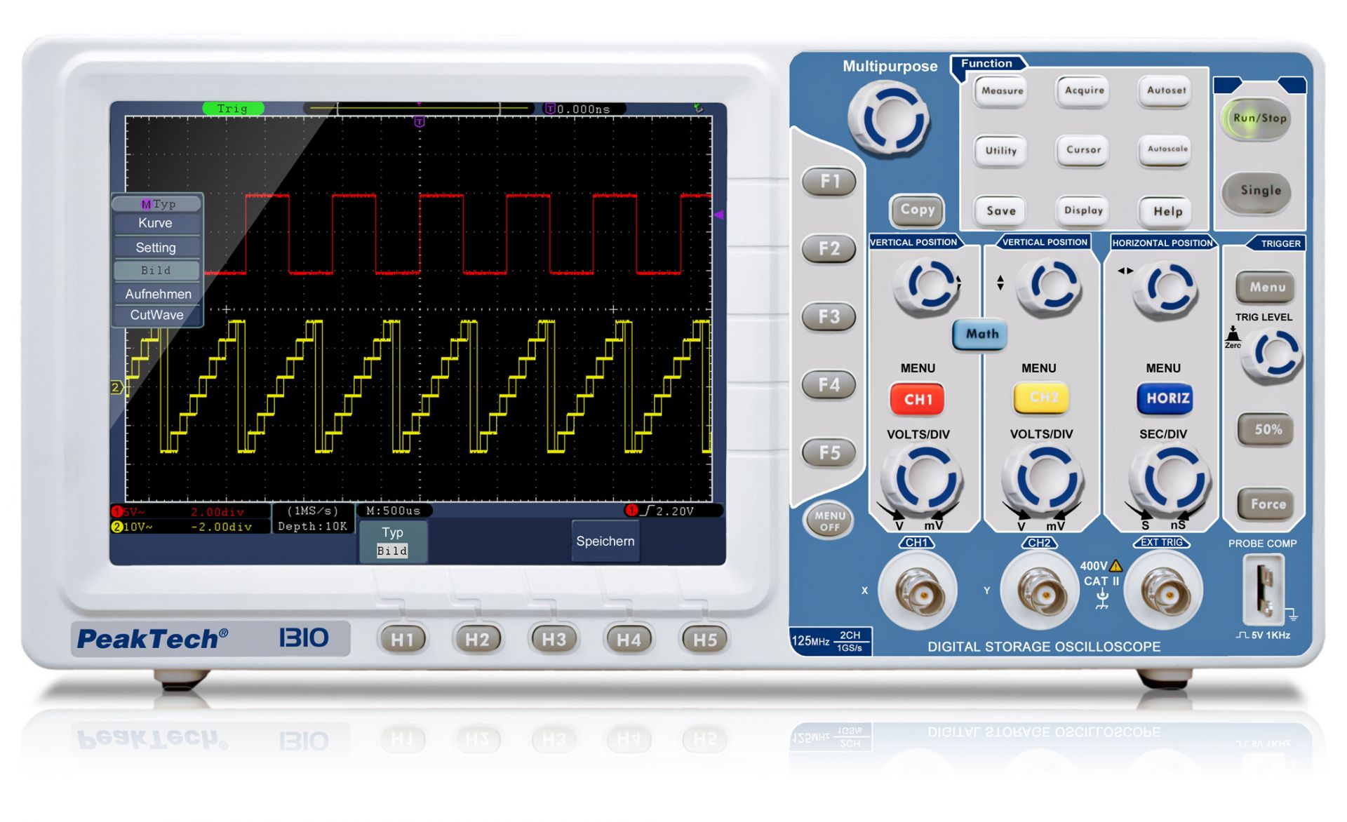 PeakTech P 1310 125 MHz / 2 CH, 1 GS/s Digitalspeicheroszilloskop