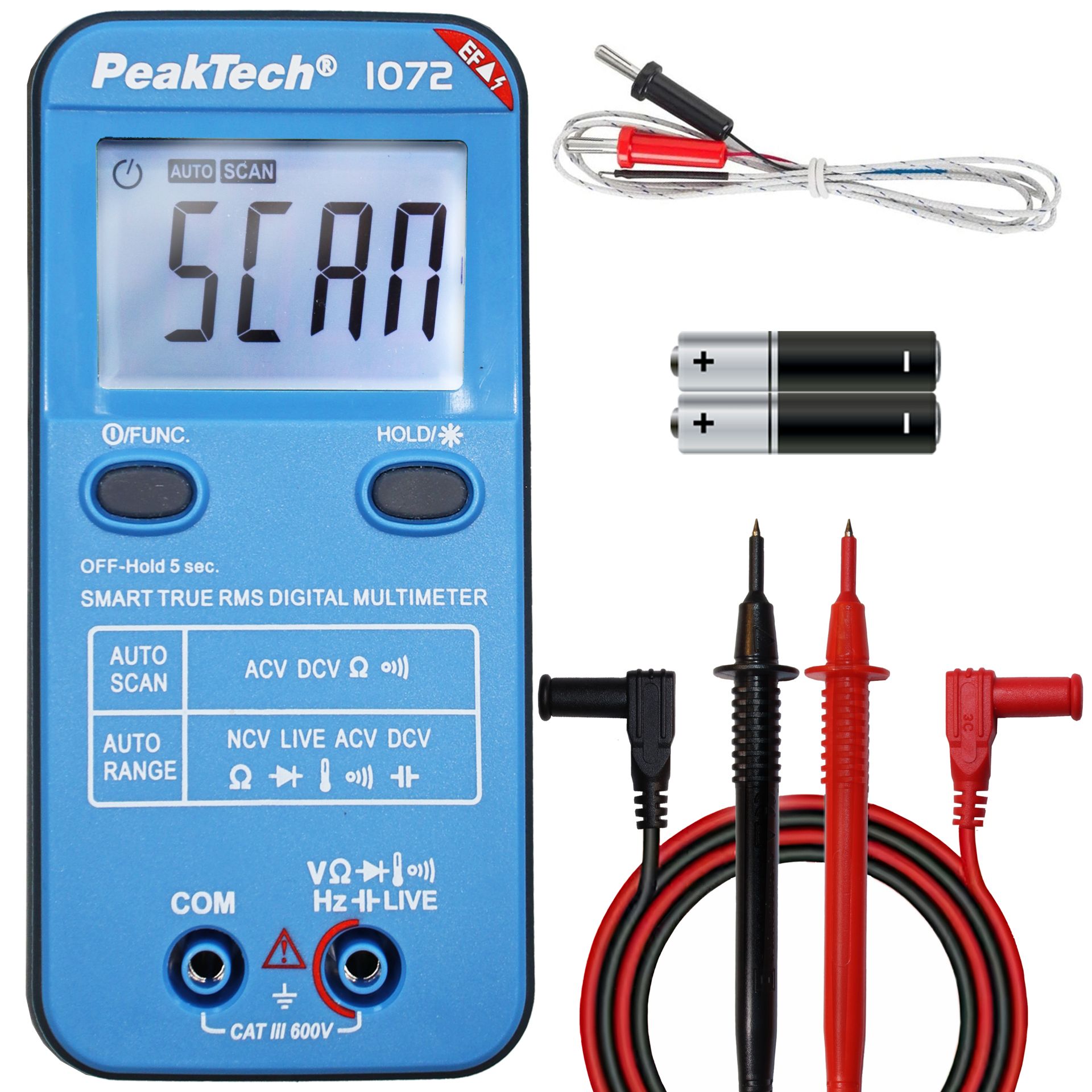 PeakTech P 1072 600V AC/DC Smart-Multimeter mit NCV und Live-Test  PeakTech P 1072 600V AC/DC Smart-Multimeter mit NCV und Live-Test