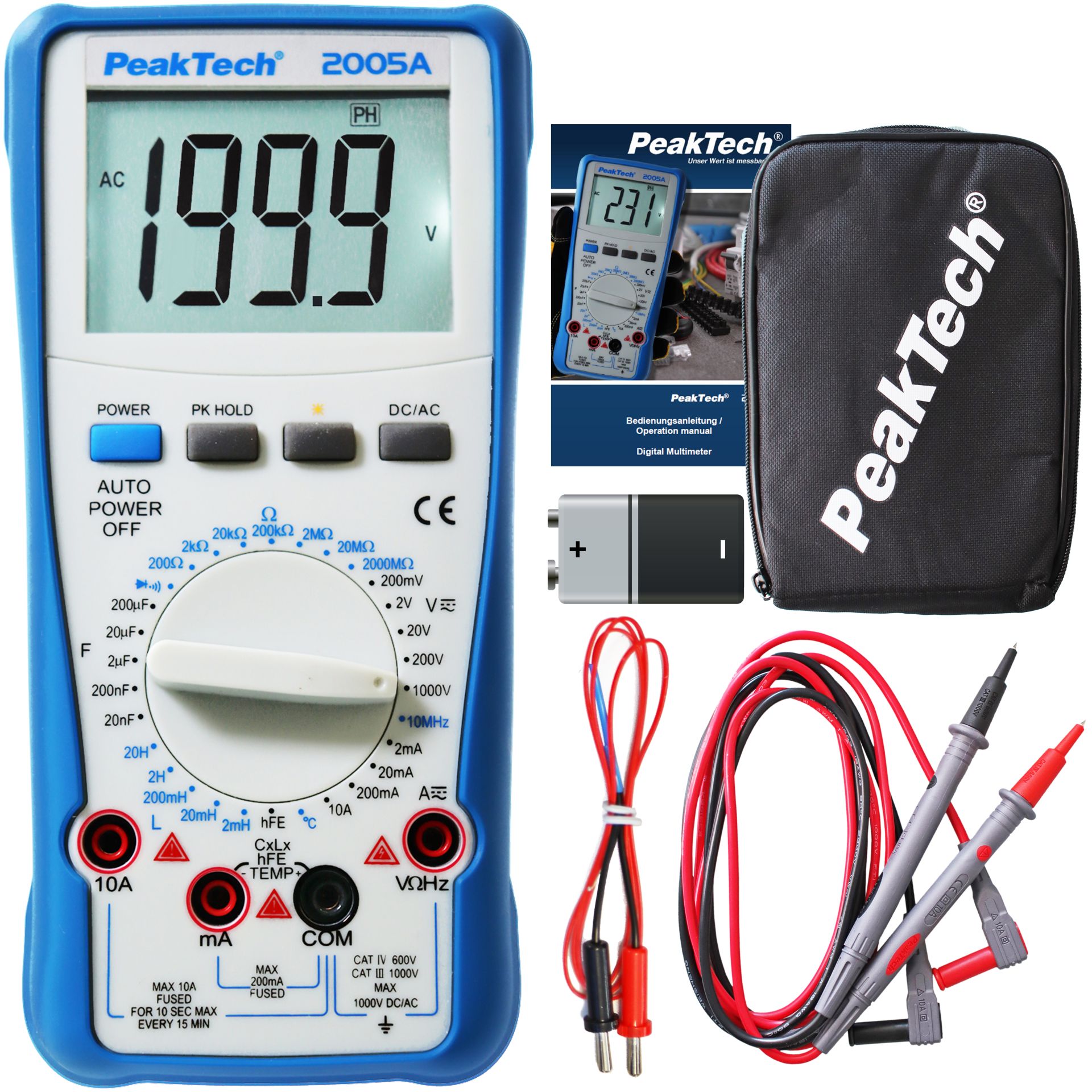 PeakTech® P 2005 A 1000 V Digitalmultimeter 2000 Counts