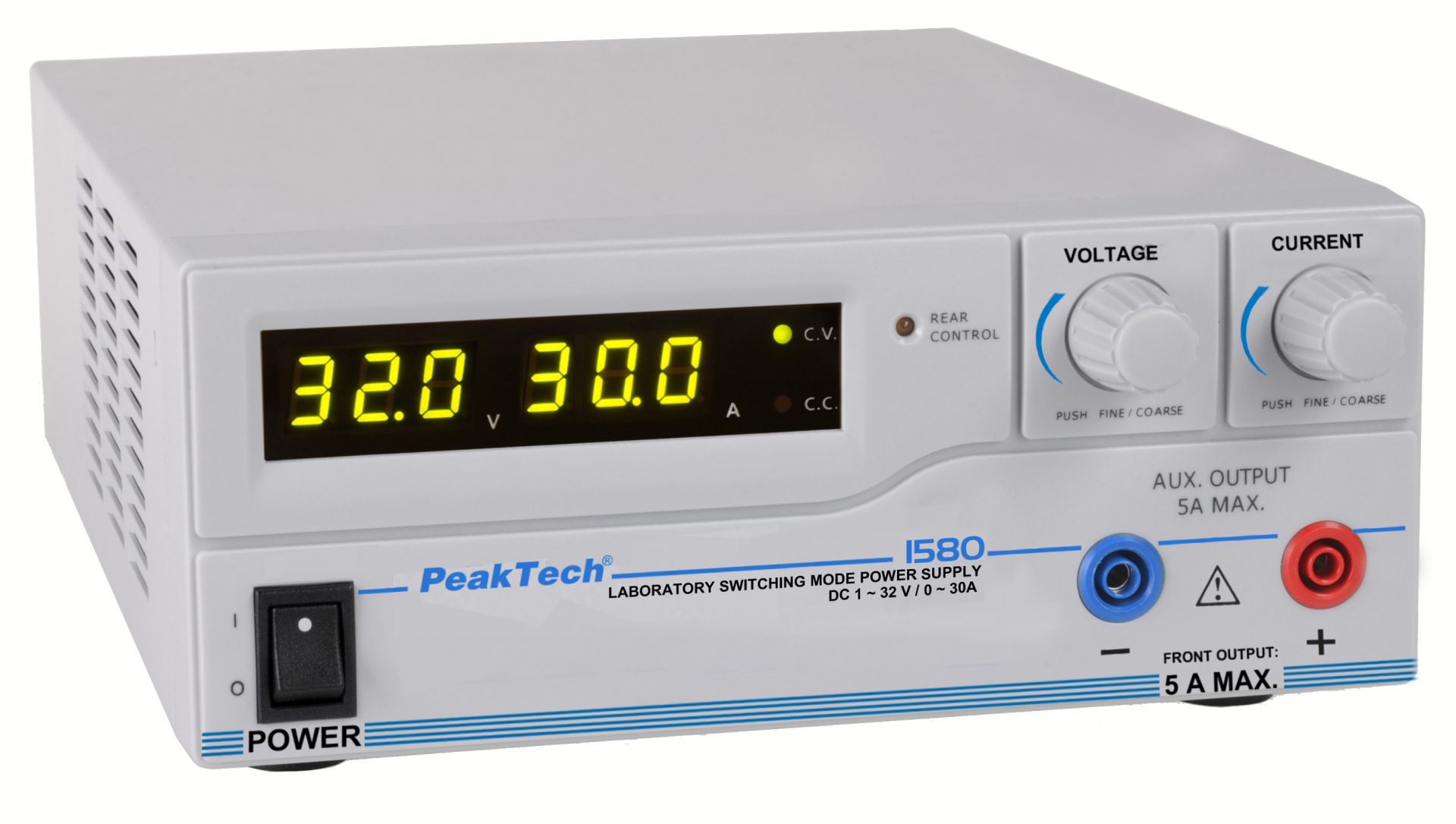 PeakTech P 1580 Labor-Schaltnetzteil DC 1 - 32V / 0 - 30A mit USB 