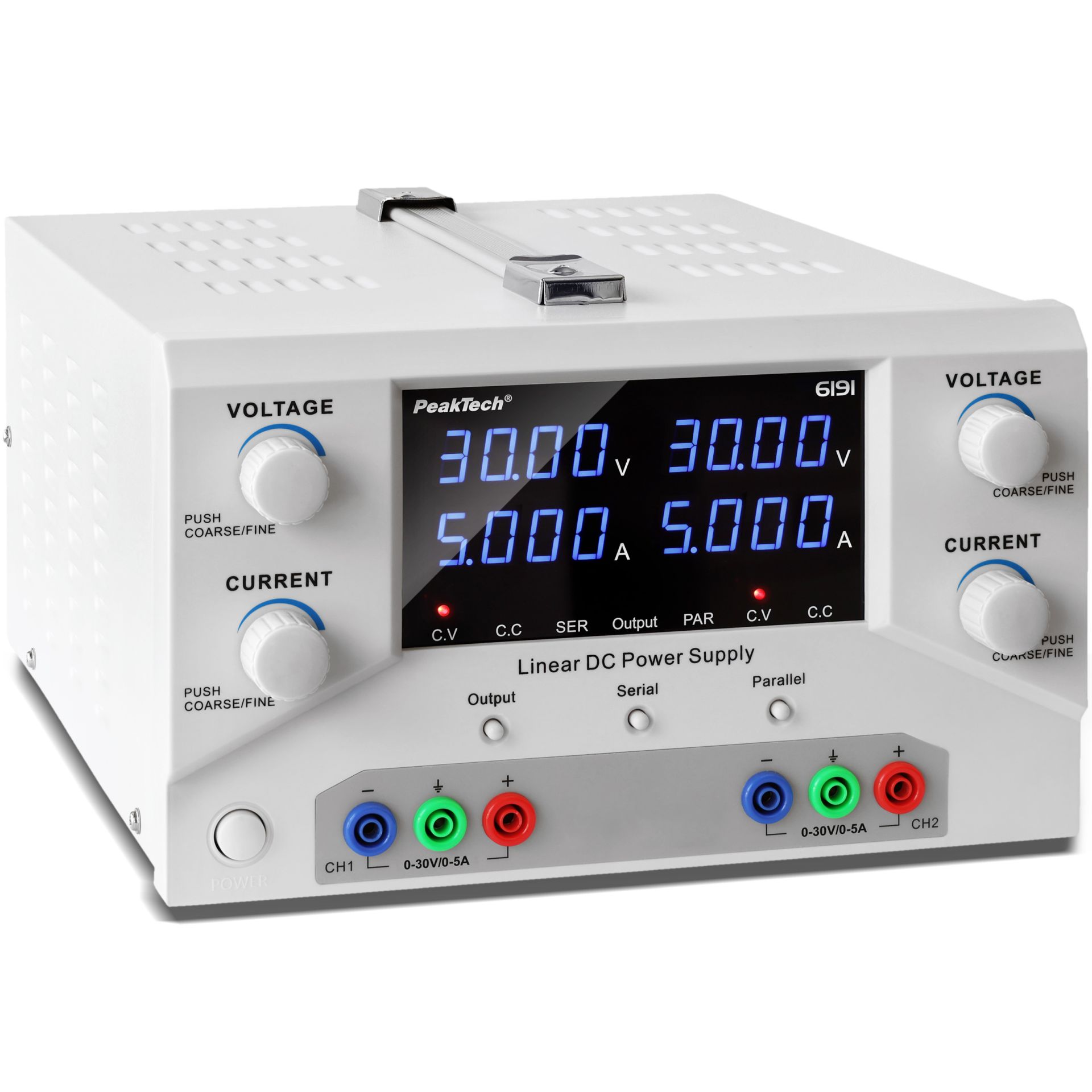 PeakTech P 6191 Digital Labornetzgerät 2x 0-30 V / 0-5 A DC 