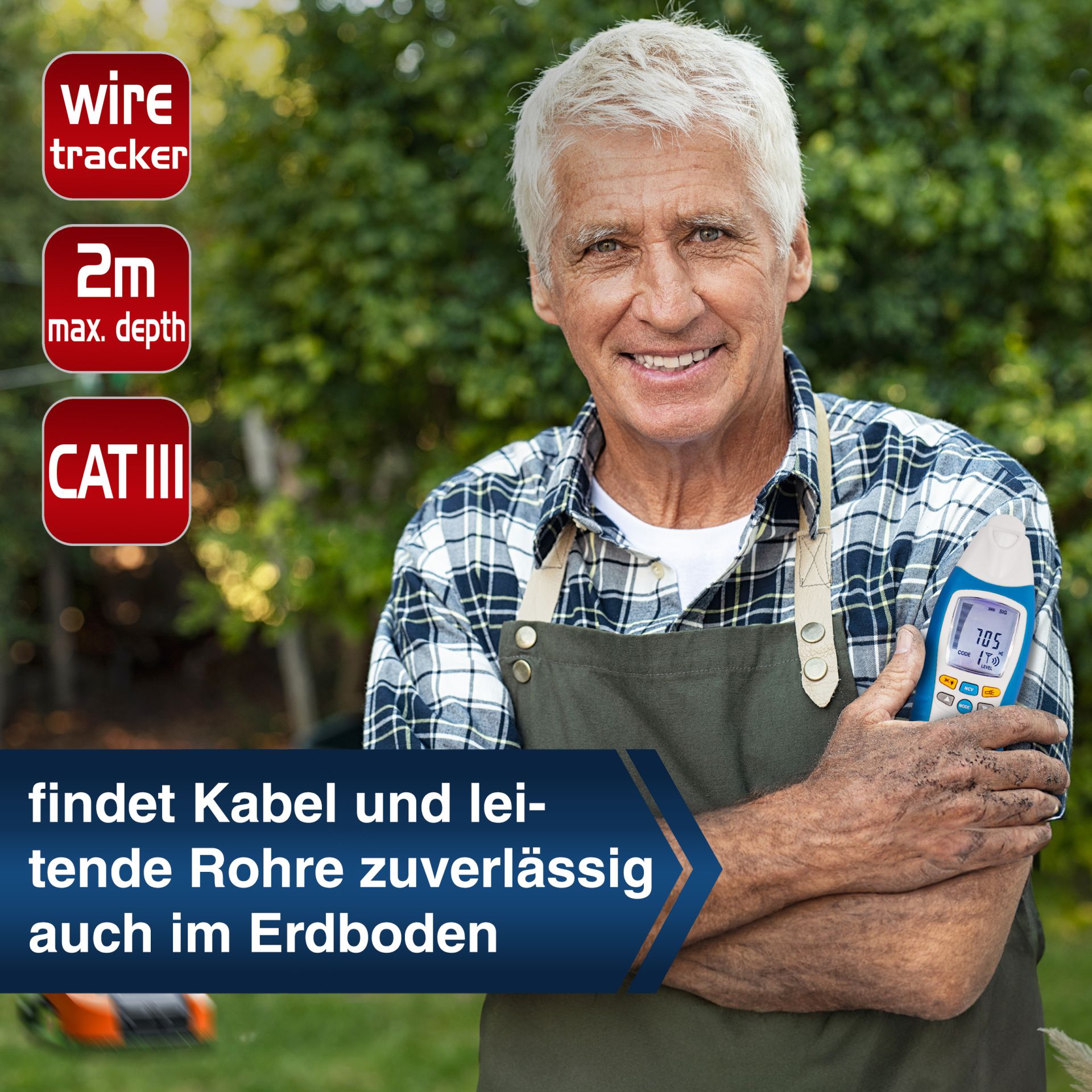 PeakTech P 3435 Leitungssuchgeräte / Kabelbruchfinder - Set, Sender und Empfänger