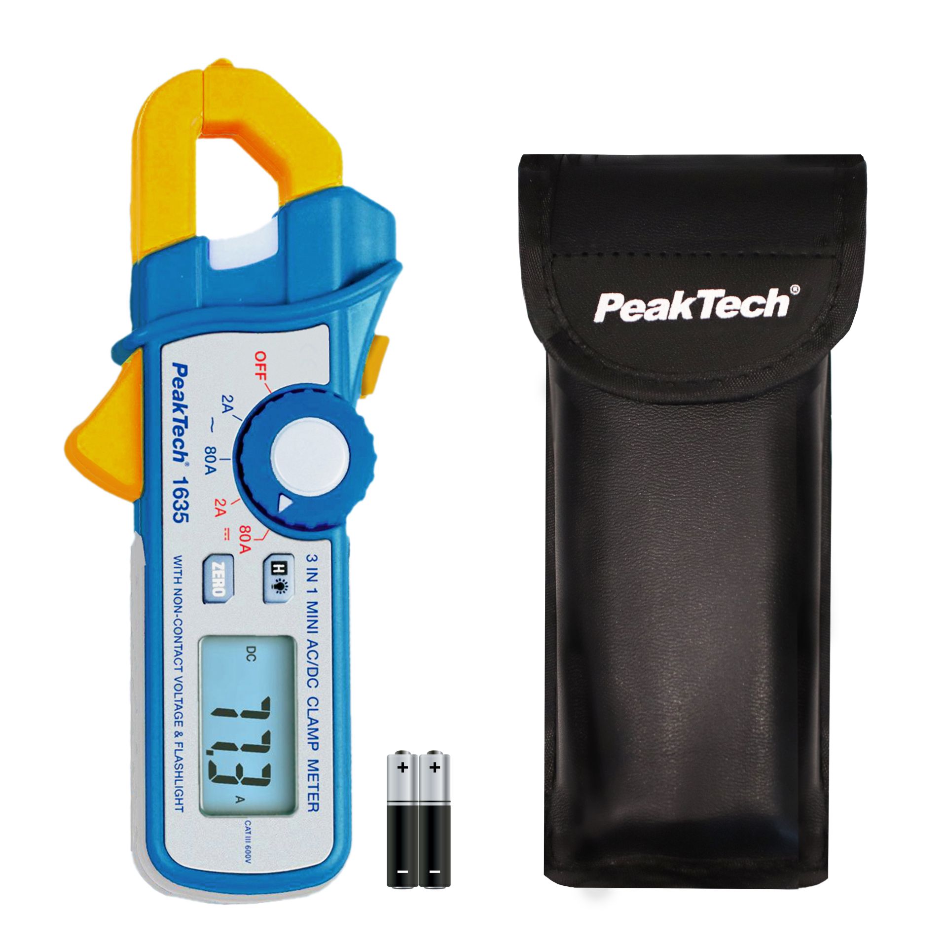 PeakTech P 1635 Kriechstromzange 2 / 80 A AC/DC mit 1mA Auflösung