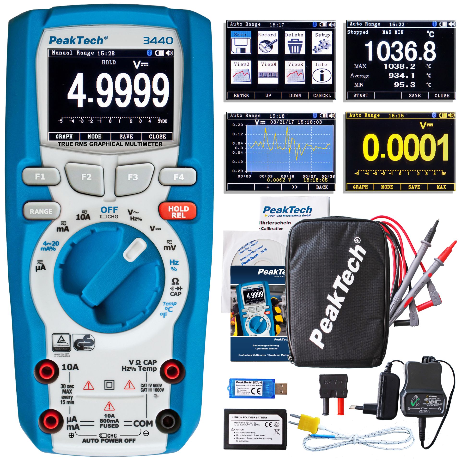 «PeakTech® P 3440» True RMS grafisches Multimeter 50.000 Counts