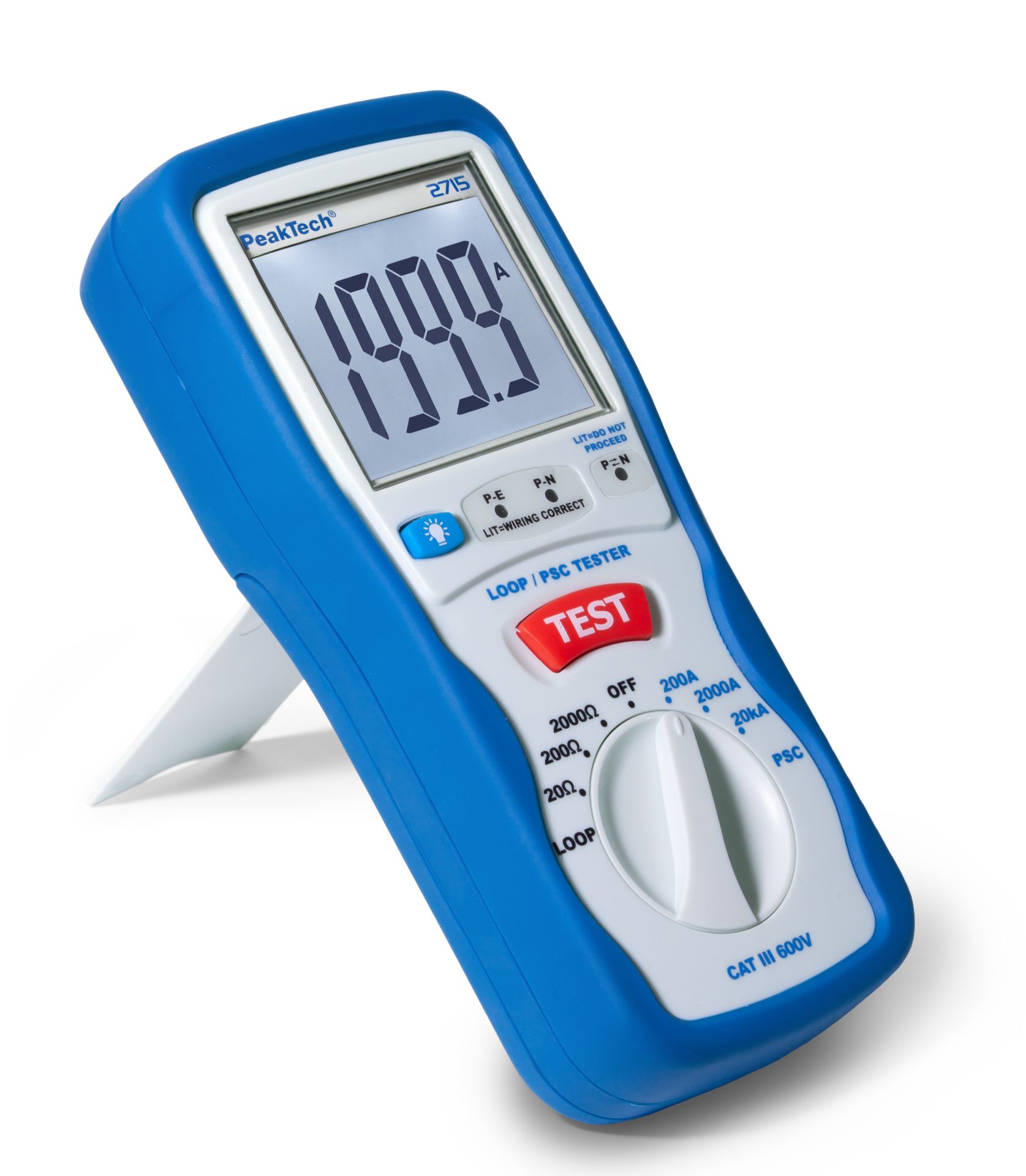 PeakTech P 2715 Digitaler LOOP/PSC Schleifenimpedanztester 