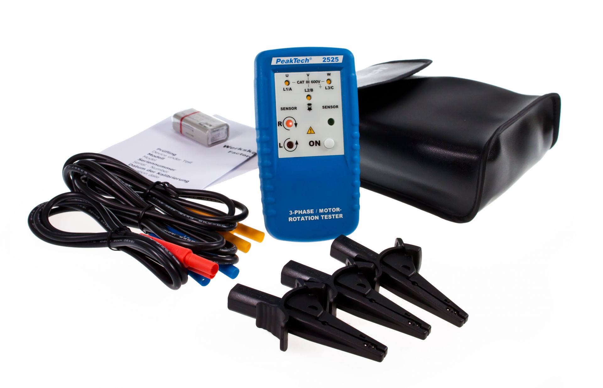 PeakTech P 2525 3-Phasen-Motor-Drehrichtungsanzeiger, LED-Anzeige