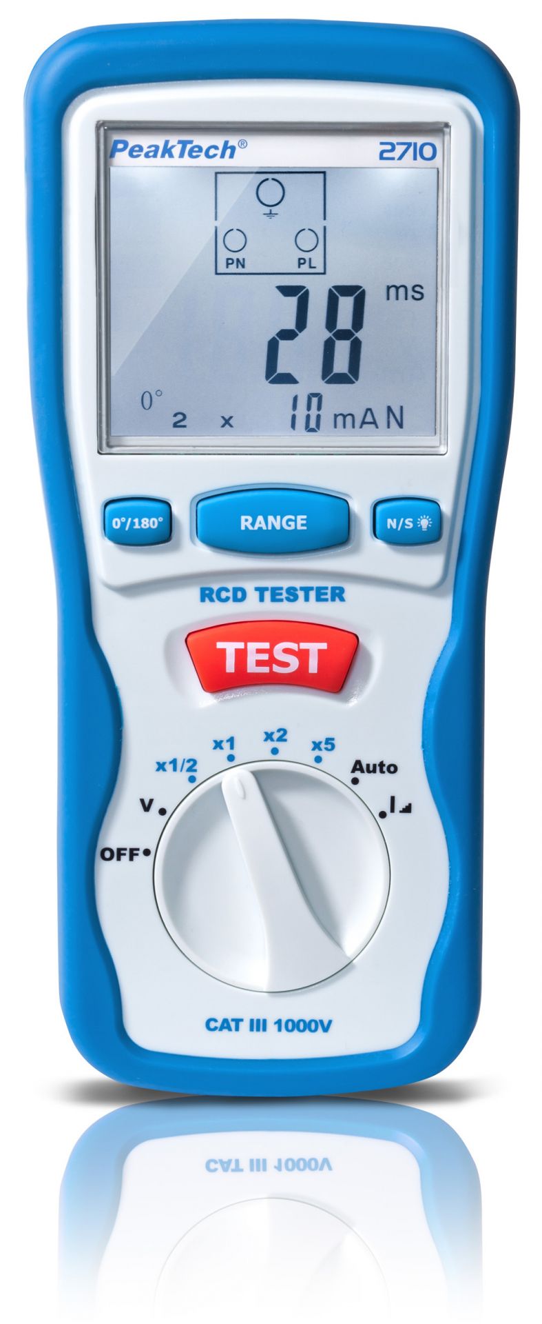 PeakTech P 2710 Digitaler FI / RCD Tester 