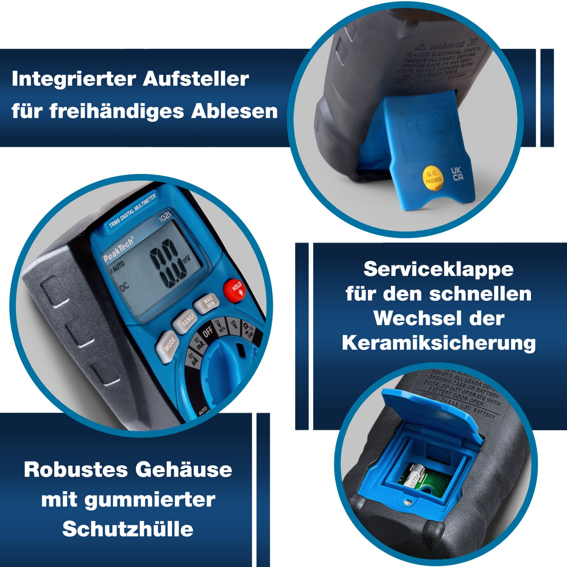 PeakTech P 1021 TrueRMS Digital Multimeter 4000 Counts, Auto.Range 