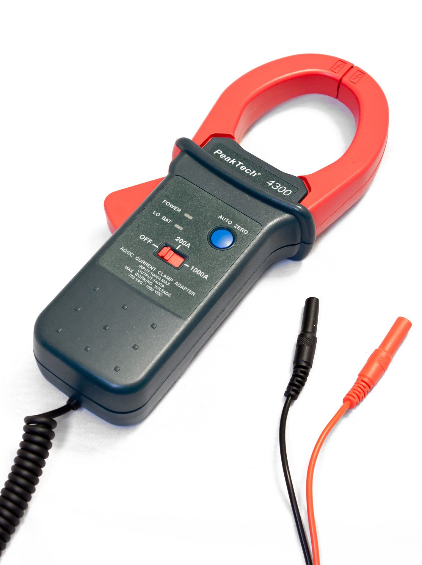 PeakTech P 4300 Stromzangenadapter 1000A AC/DC mit 4mm Stecker 