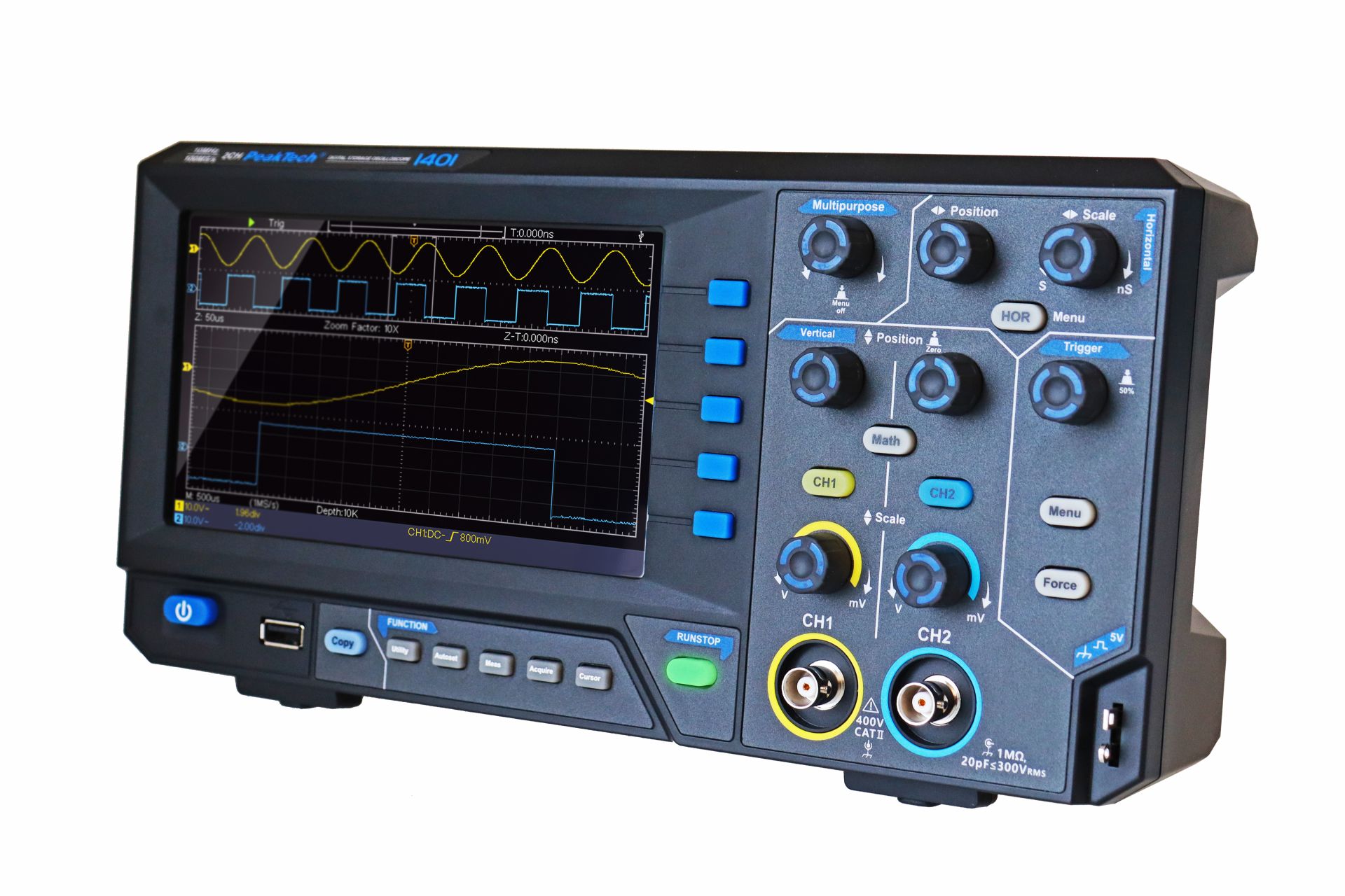 PeakTech P 1401 10 MHz / 2 CH, 100 MS/s Digitalspeicheroszilloskop