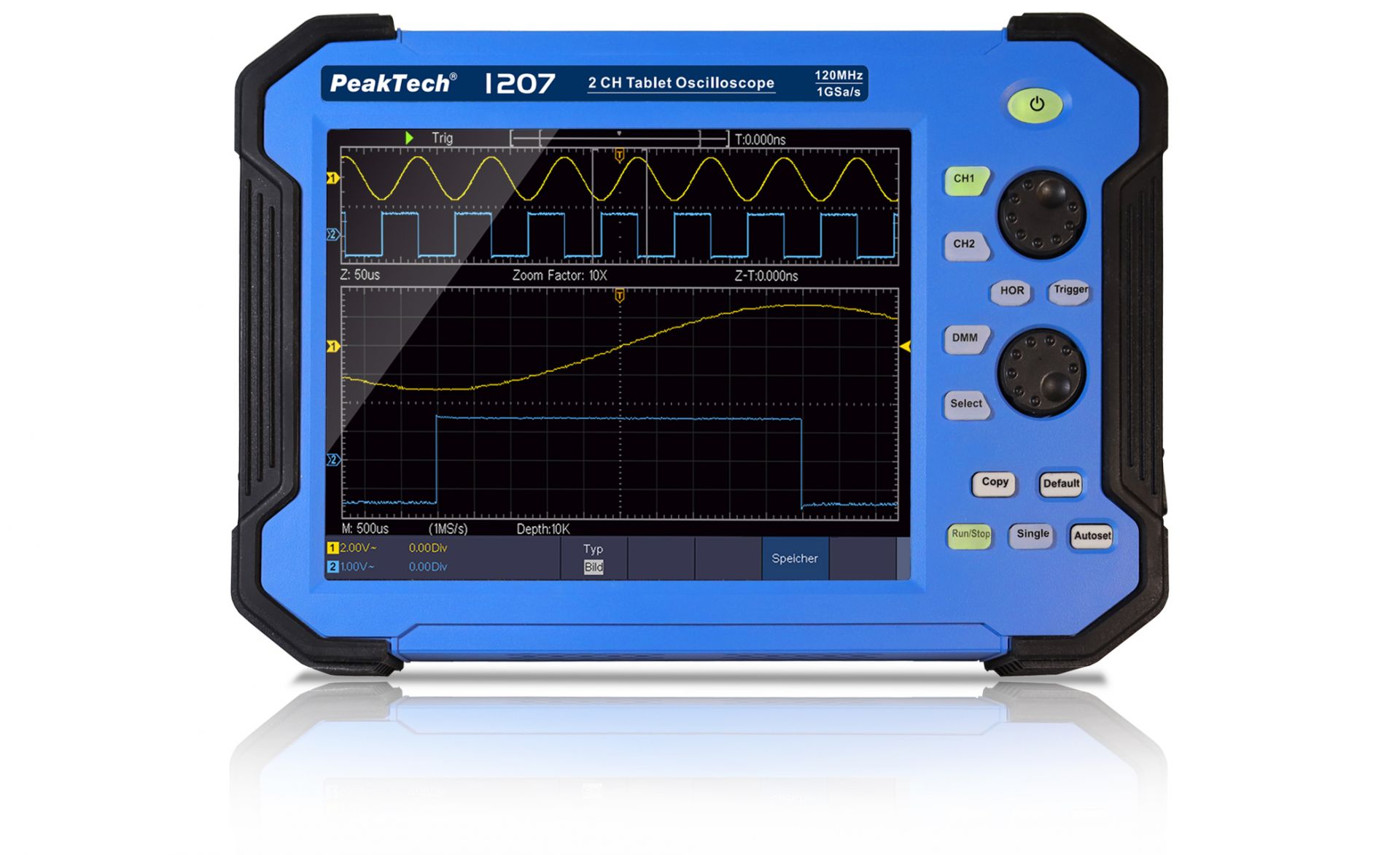 PeakTech P 1207 120 MHz / 2 CH, 1 GS/s Tablet Oszilloskop
