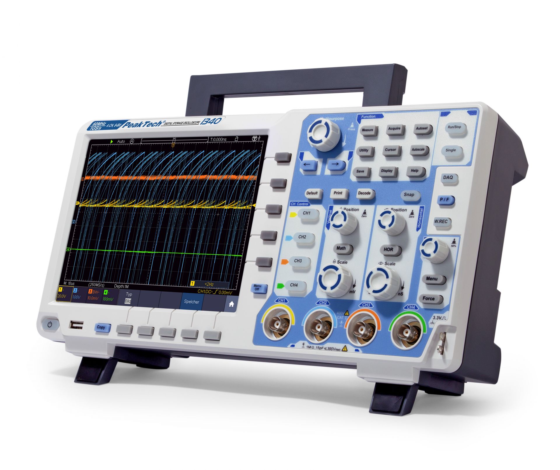 PeakTech P 1340 60 MHz / 4 CH, 1 GS/s Digitalspeicheroszilloskop