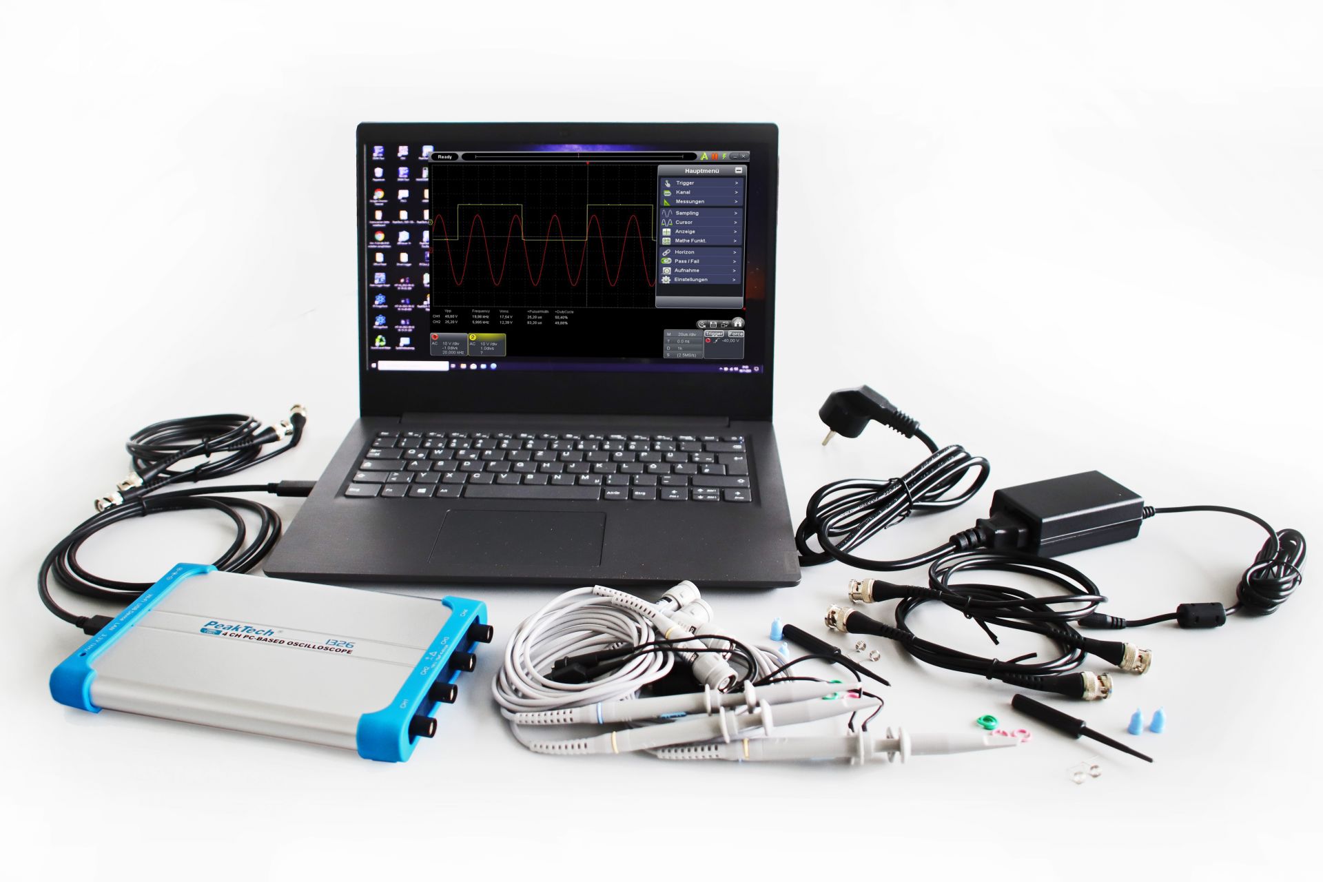 PeakTech P 1326 70 MHz / 4 CH, 1 GS/s PC-Oszilloskop mit USB&LAN