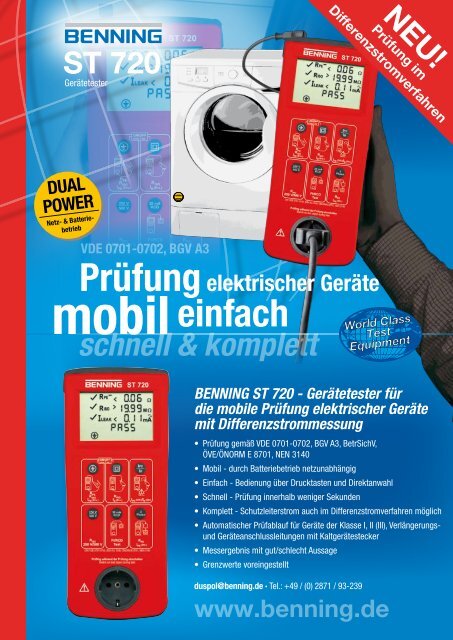 Miete - Benning ST 720 Gerätetester