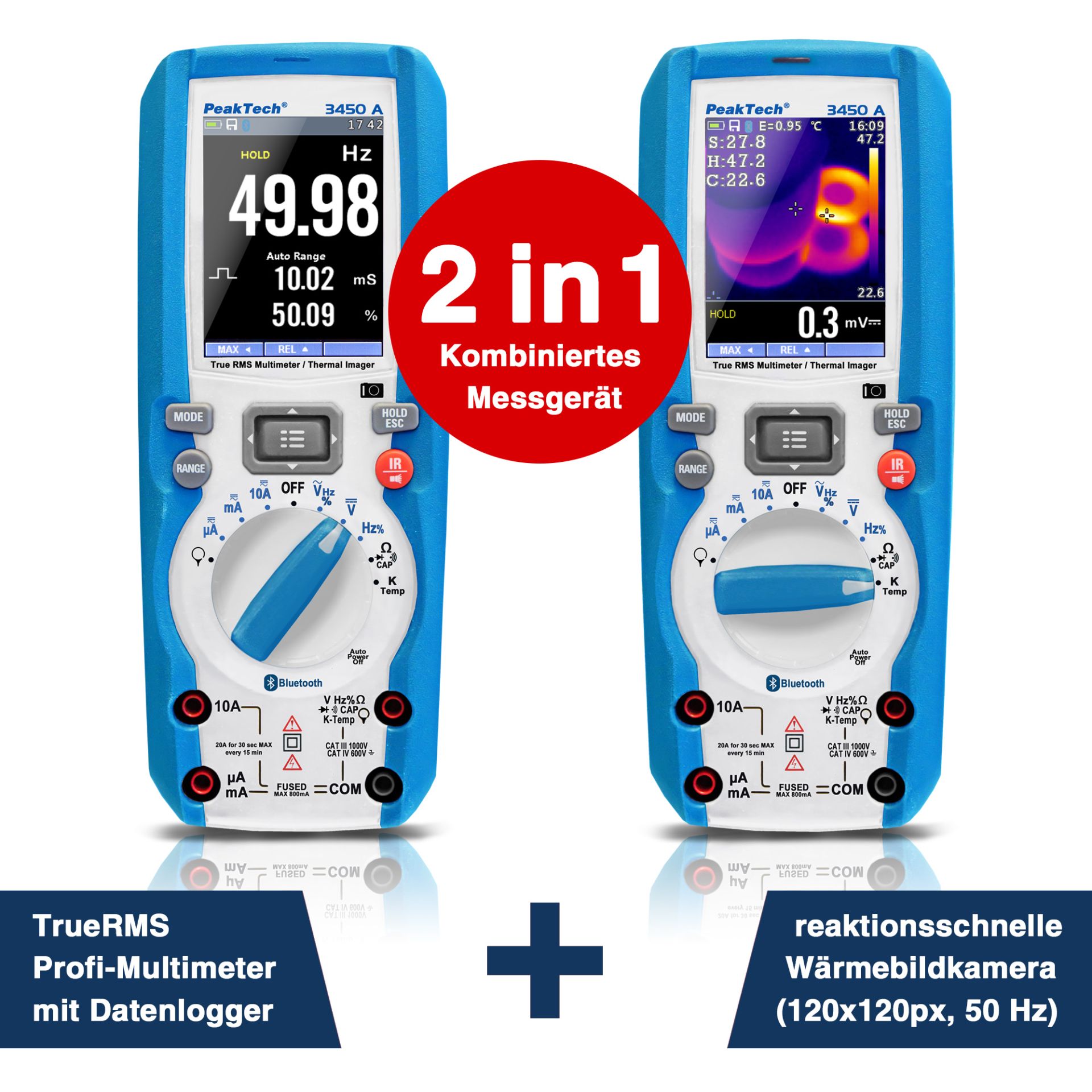 PeakTech P 3450 A True RMS Grafikmultimeter mit Wärmebildkamera