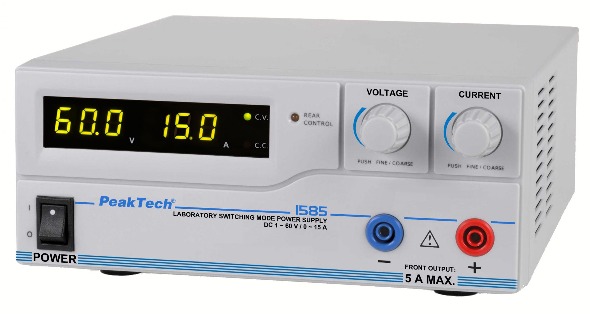 PeakTech P 1585 Labor-Schaltnetzteil DC 1 - 60V / 0 - 15A mit USB 