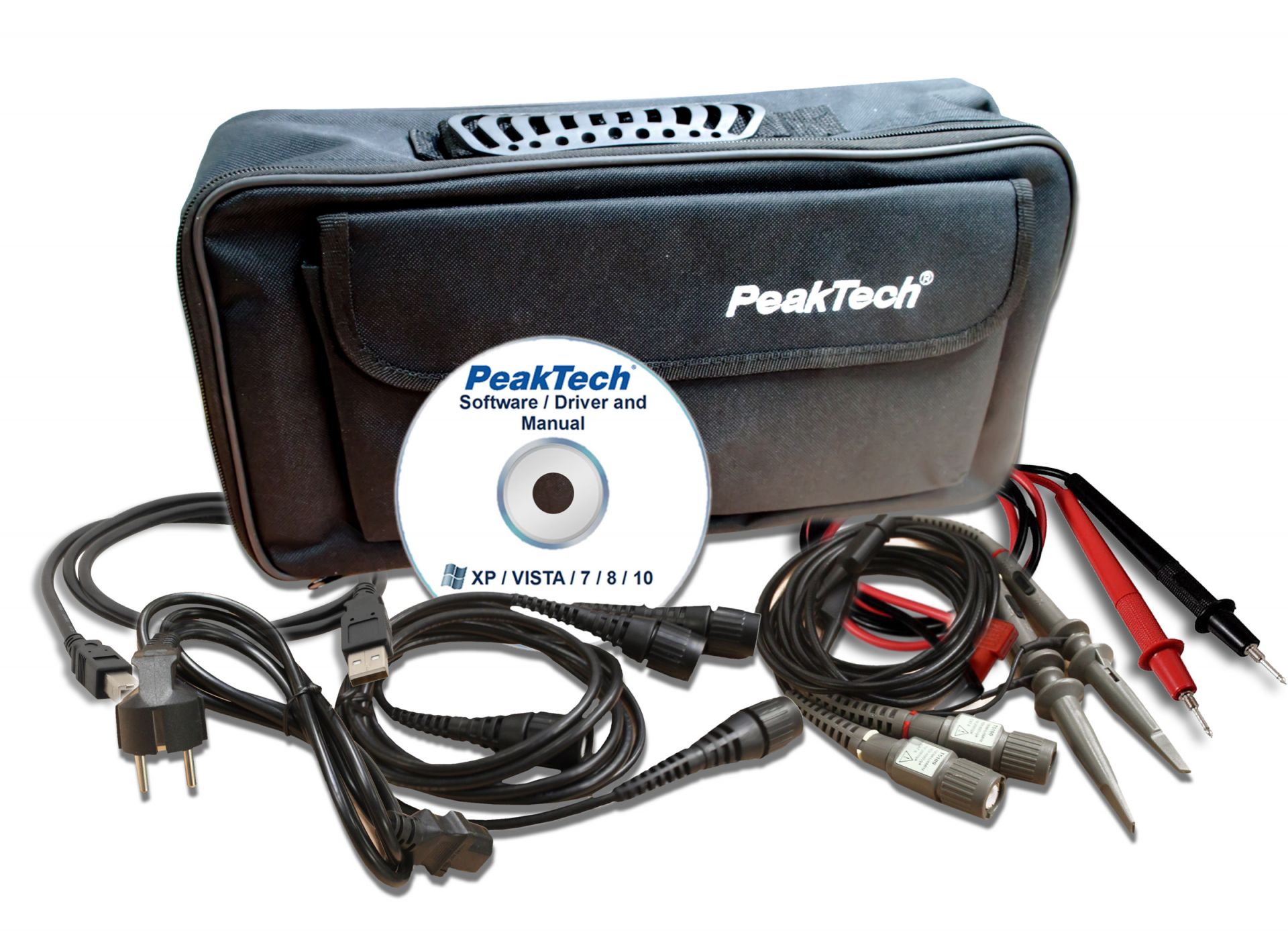 PeakTech P 1360 100 MHz / 2 CH, 1 GS/s Touchscreen-Oszilloskop