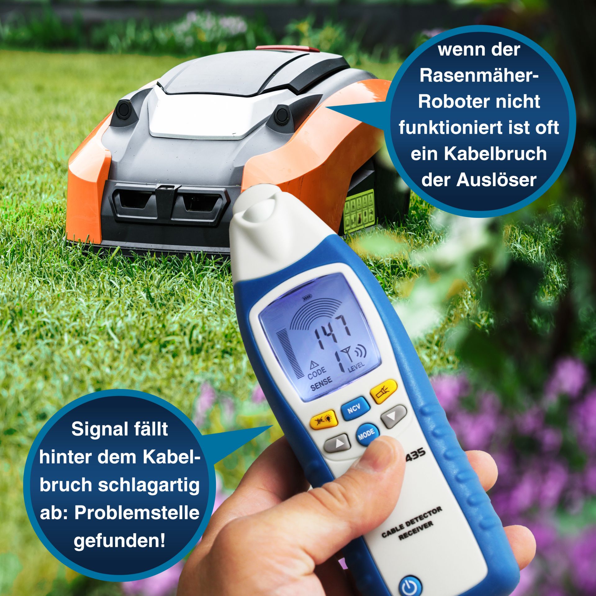 PeakTech P 3435 Leitungssuchgeräte / Kabelbruchfinder - Set, Sender und Empfänger