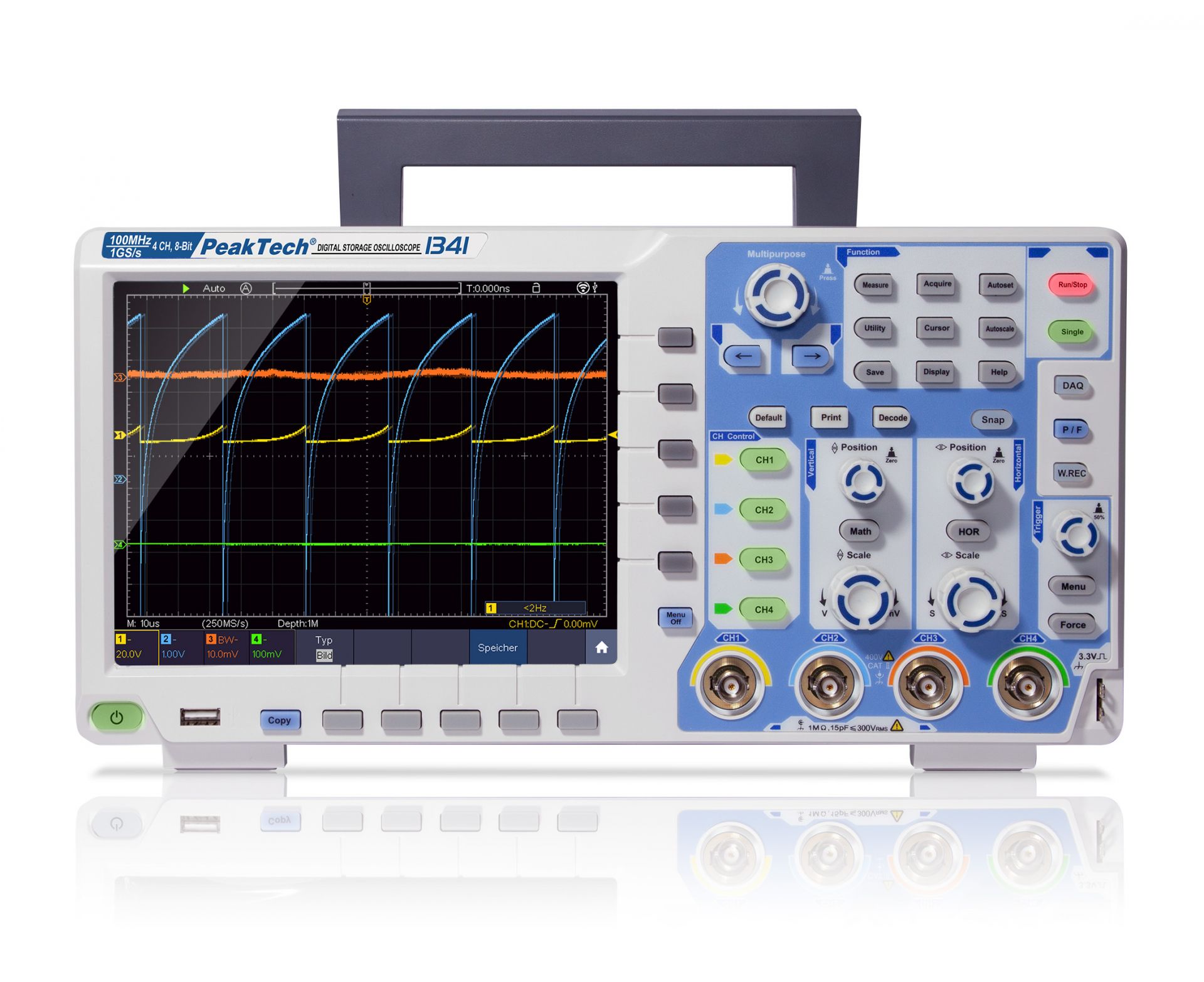 PeakTech P 1341 100 MHz / 4 CH, 1 GS/s Digitalspeicheroszilloskop
