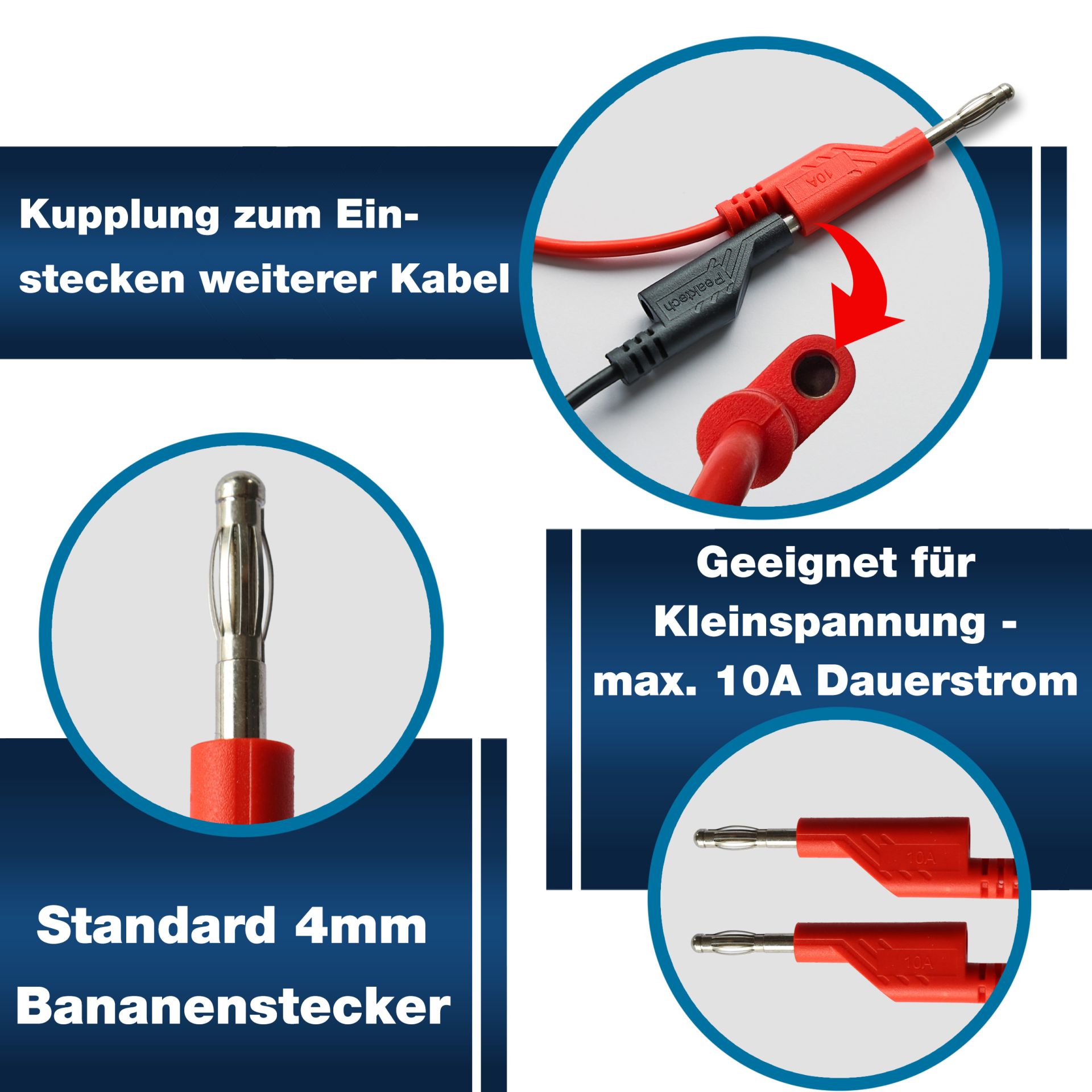 PeakTech P 8202 Messzubehör Set mit 4mm Bananenstecker