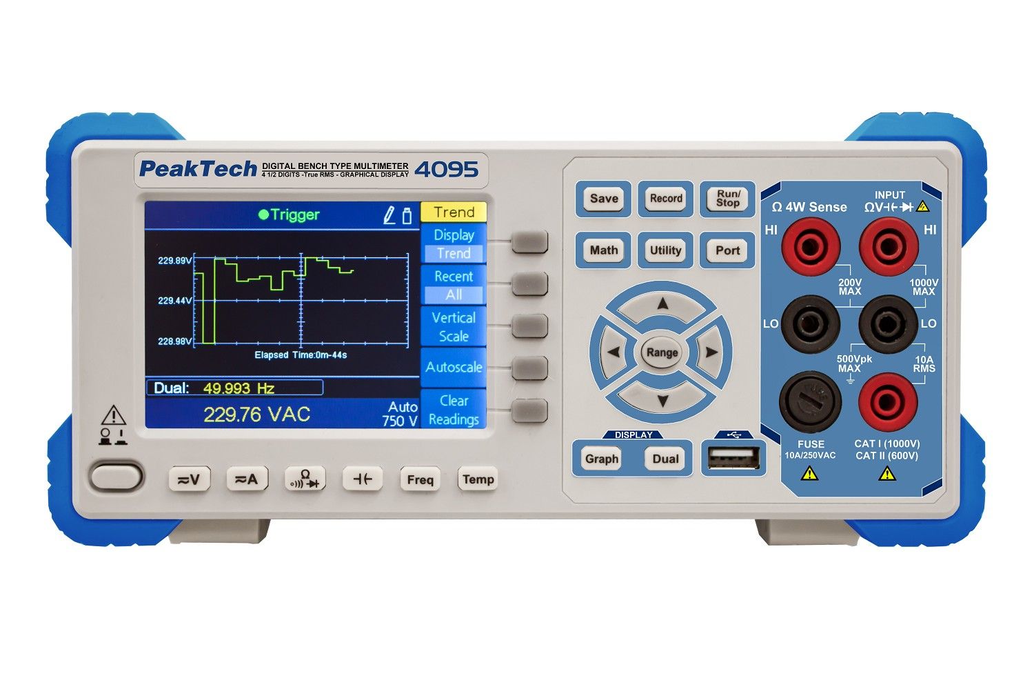 PeakTech P 4095 Grafisches Tischmultimeter, 60.000 Counts mit TFT