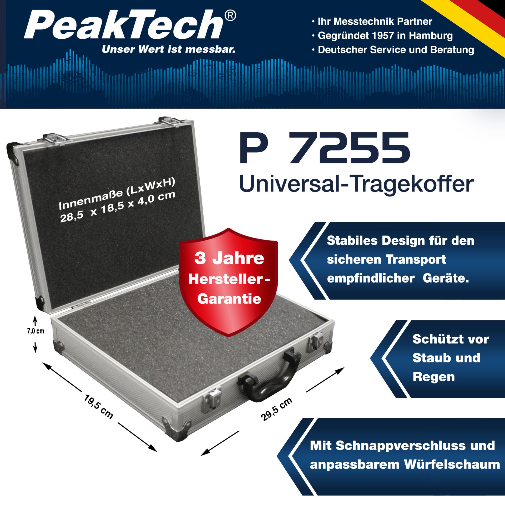 PeakTech P 7255 Koffer für Messgeräte 295 x 70 x 195 mm
