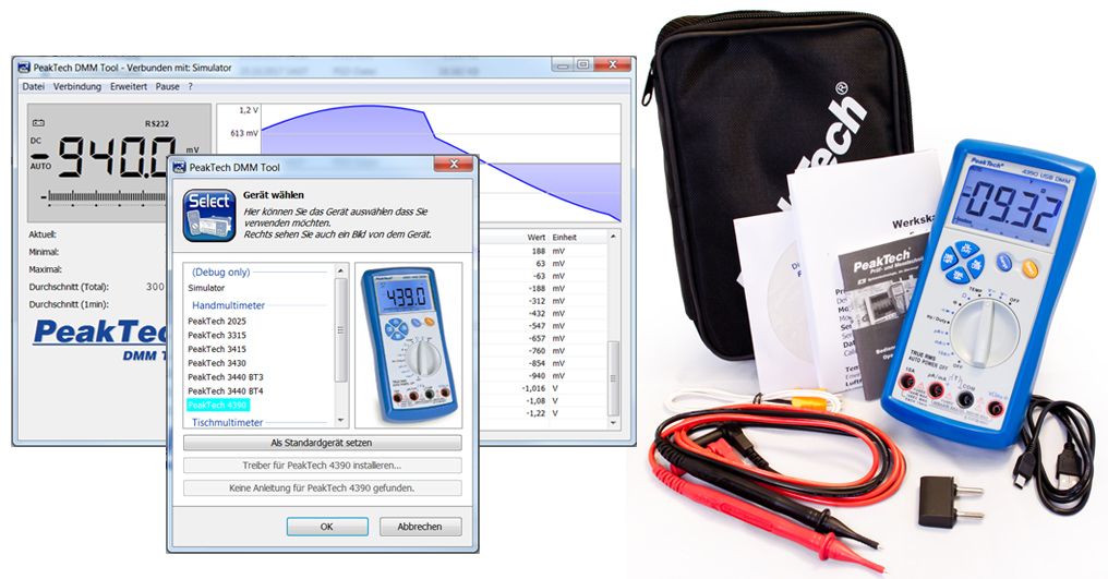 PeakTech P 4390 Digitalmultimeter 6.000 Counts 600V/10A AC/DC TRMS