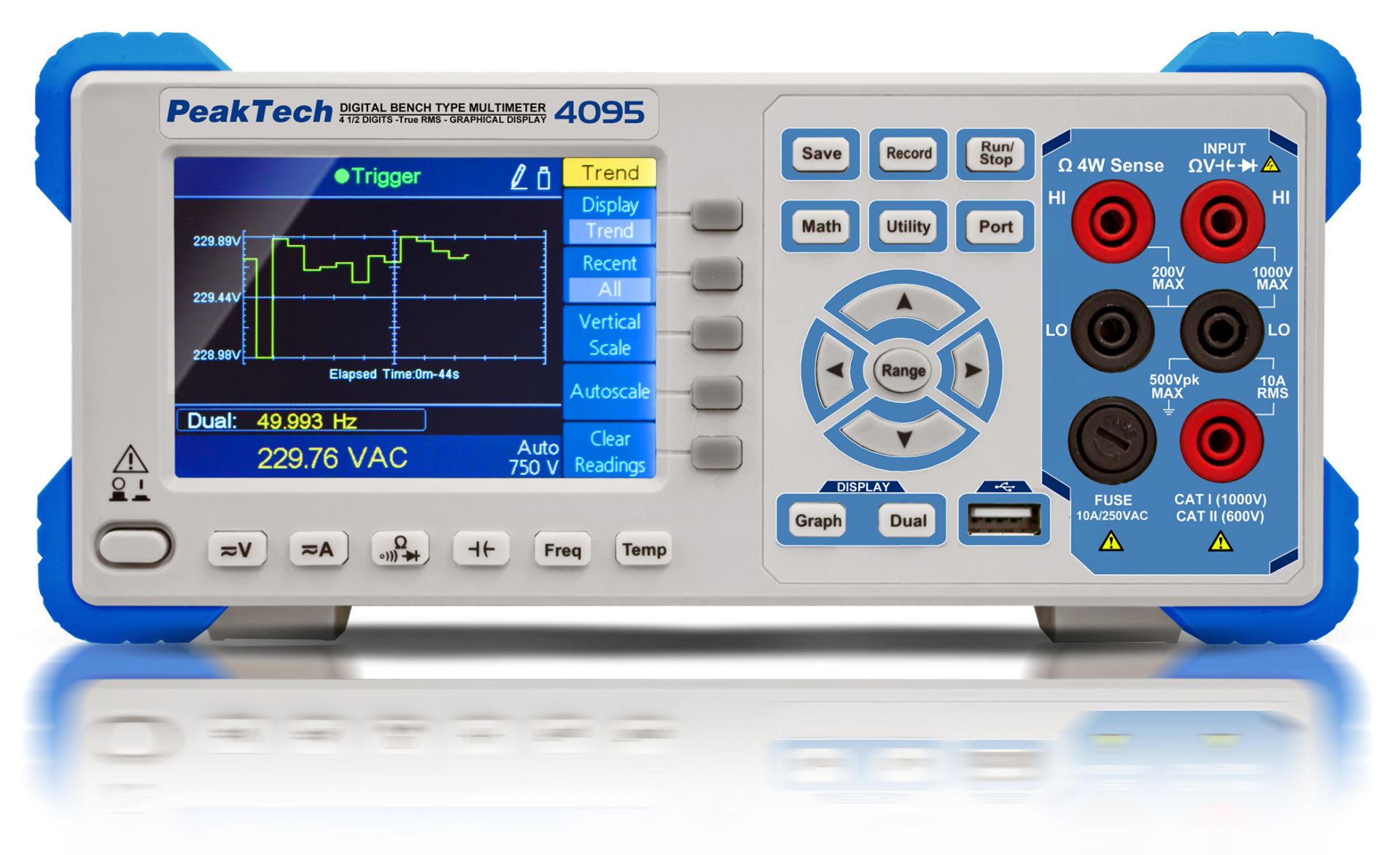 PeakTech P 4095 Grafisches Tischmultimeter, 60.000 Counts mit TFT
