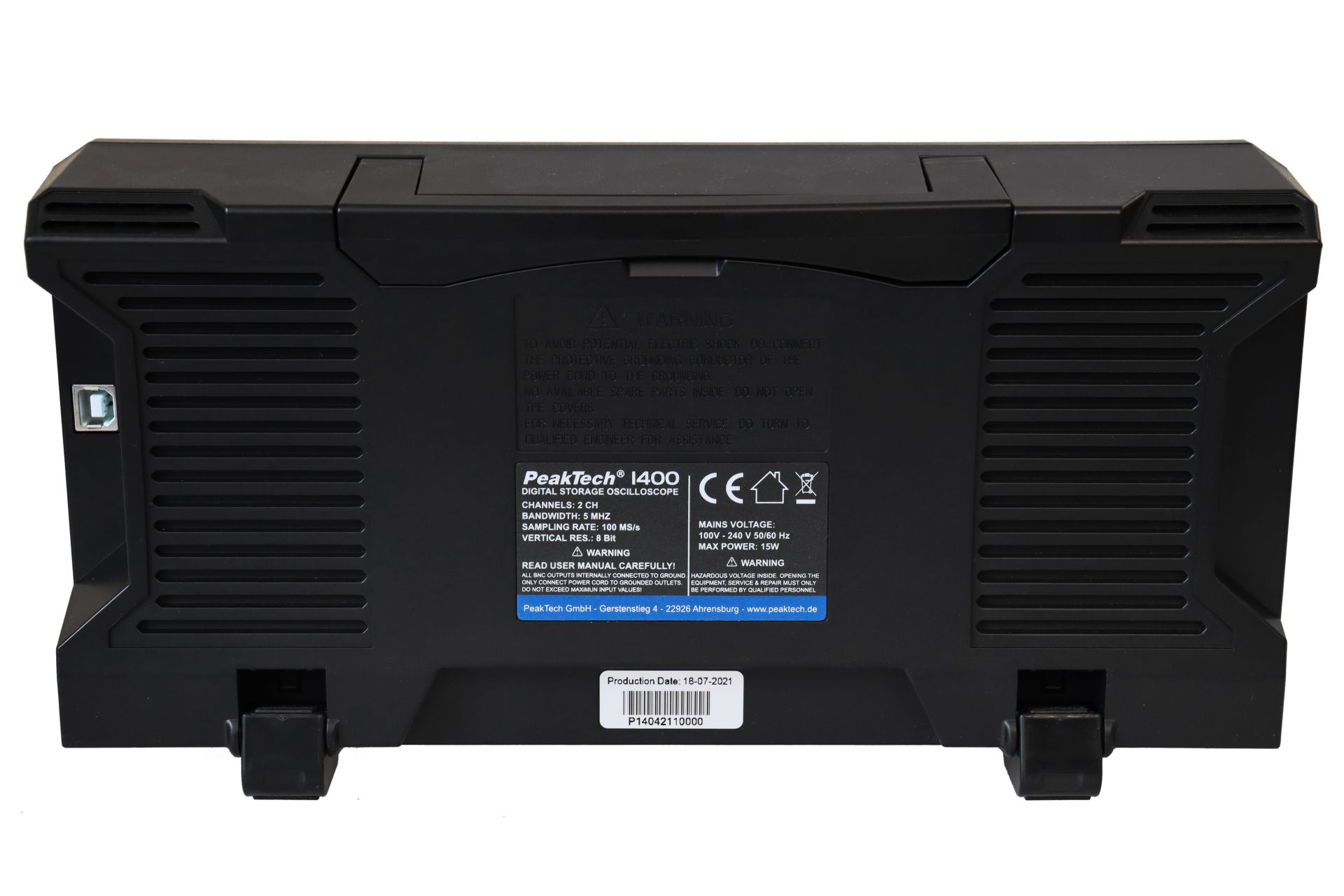 PeakTech P 1400 5 MHz / 2 CH, 100 MS/s Digitalspeicheroszilloskop
