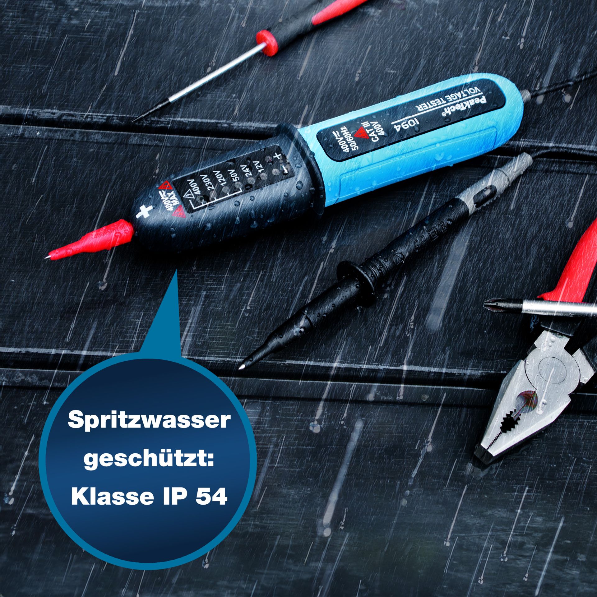 PeakTech P 1094 12 ... 400V AC/DC-Spannungsprüfer mit LED-Anzeige